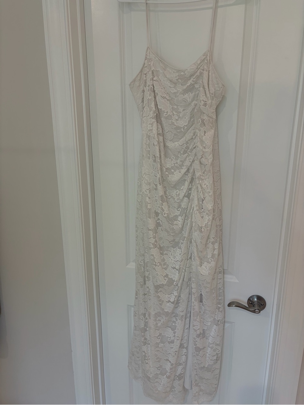 SAYLOR White Lace Slip Dress